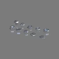 Multiple Small Transparent Shiny Crystal Beads Arranged Together On Gray Background 3d model