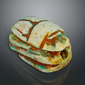 Wood and Stone Decorative Sculpture With Layered Structure Natural Texture And Green Brown Tones