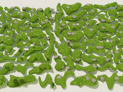 Modern Outdoor Landscape Micro Terrain 3d model