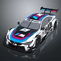 BMW Race Car Featuring BMW POWER Logo Number 55 And Colorful Stripes 3d model