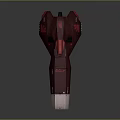 Crimson Red Sci-Fi Mechanical Structure With Detailed Design And White Accents