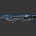 Blue Futuristic Spaceship Model Featuring Detailed Mechanical Structure For Cosmic Exploration 3d model