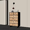 Elegant Wooden Chest of Drawers With Metal Handles And Vintage Clock On Top