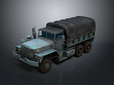 Heavy Duty Military Truck With Canvas Covered Cargo Bed And Rugged Exterior Design 3d model