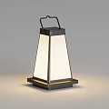 Modern Decorative Lantern With Black Frame White Translucent Panel And Handle