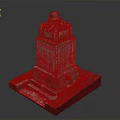 Stone Sculpture Carving With Decorative Pedestal And Detailed Texture On Red Base