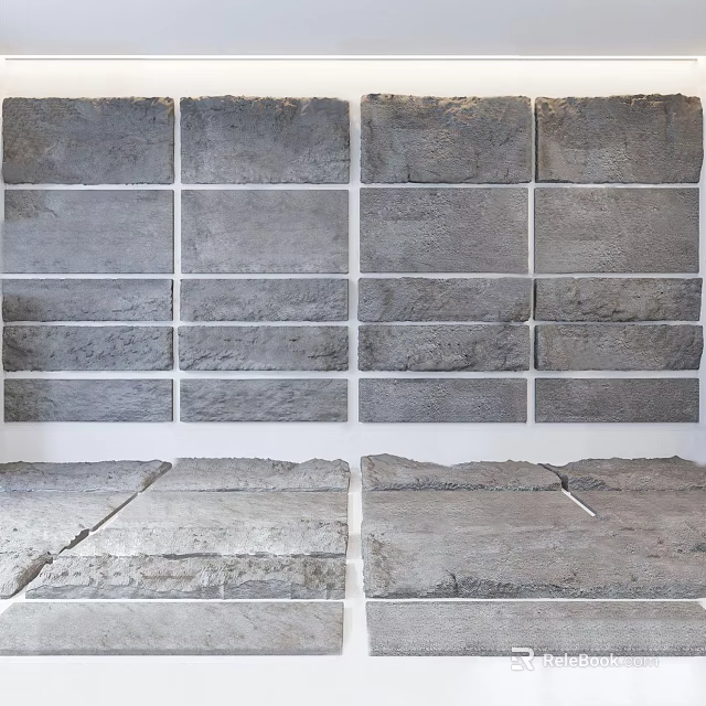 Relaxing Sauna Shower Interior With Natural Stone Walls And Stone Flooring 3d model 