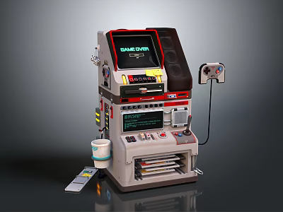 GAME CUBY Electronic Arcade Gaming Machine With Digital Screen And Control Buttons 3d model