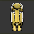 Stylish Modern Yellow White Massage Chair With Sleek Streamlined 3D Design
