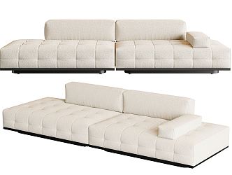 Modern double sofa multiplayer sofa 3d model