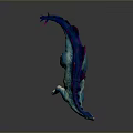 Turquoise Stegosaurus Dinosaur Model with Purple Spikes Open Mouth Detailed Texture Standing Pose Dark Background