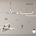 Modern Pendant Lights With Ring And U Shaped Designs For Ceiling Decoration 3d model
