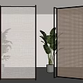 New Chinese-style Screen Partition Hollow Partition Rattan Screen 3d model