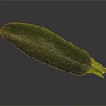 Fresh Green Zucchini Whole Ripe Vegetable with Smooth Skin on Dark Reflective Surface