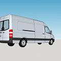 Silver Cargo Van Side View With Modern Design For Commercial Use 3d model