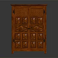Traditional Wooden Entryway Console Cabinet With Carved Diamond Pattern Doors And Elegant Design