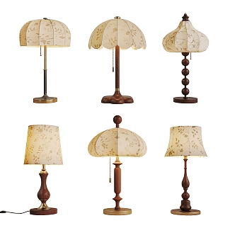 French Antique Table Lamp Vintage Table Lamp 3d model