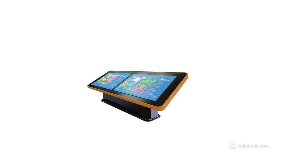 Public Facility Interactive Touch Table With Dual Screens For Information 3d model