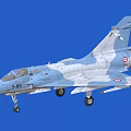 French Air Force Fighter Jet With Blue Gray Camouflage 5 NS Marking And Landing Gear