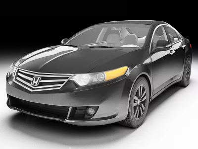 Black Honda Sedan With Modern Sleek Body Design And Alloy Wheels 3d model