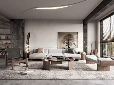 The living room of the restaurant. 3d model