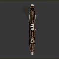 Vintage Mechanical Weapon 3D Model With Copper Green Finish And Detailed Texture