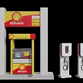 Shell Petrol Station Industrial Equipment Featuring Fuel Dispensers And Electric Vehicle Charging Stations