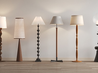 Middle Ancient Style Floor Lamp Wooden Floor Lamp 3d model