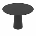 Minimalist Black Coffee Table with Round Smooth Surface and Conical Base 3d model