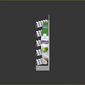 Multi Tiered Display Shelf With Green And White Design For Product Organization And Storage