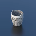 Woven Grey Storage Basket With Dual Handles For Home Decor And Organization
