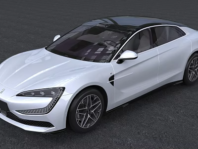 White Modern Sedan With Sleek Exterior Design Distinctive Headlights And Alloy Wheels 3d model