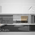 Modern Luxe Commercial Street With Sleek Architectural Design And Glass Facade Lighting