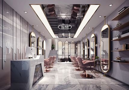 Light Luxury Barber Shop 3d model