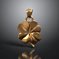 Stylish Golden Four Leaf Clover Pendant As Daily Life Accessory Decoration