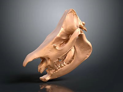 Detailed Copper Colored Human Skull Model Anatomical Medical Device For Education Training 3d model