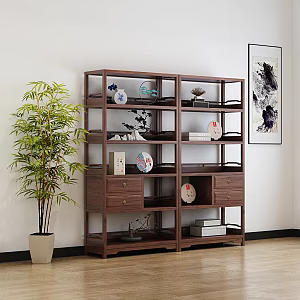 New Chinese Style Storage Rack Side 3d model