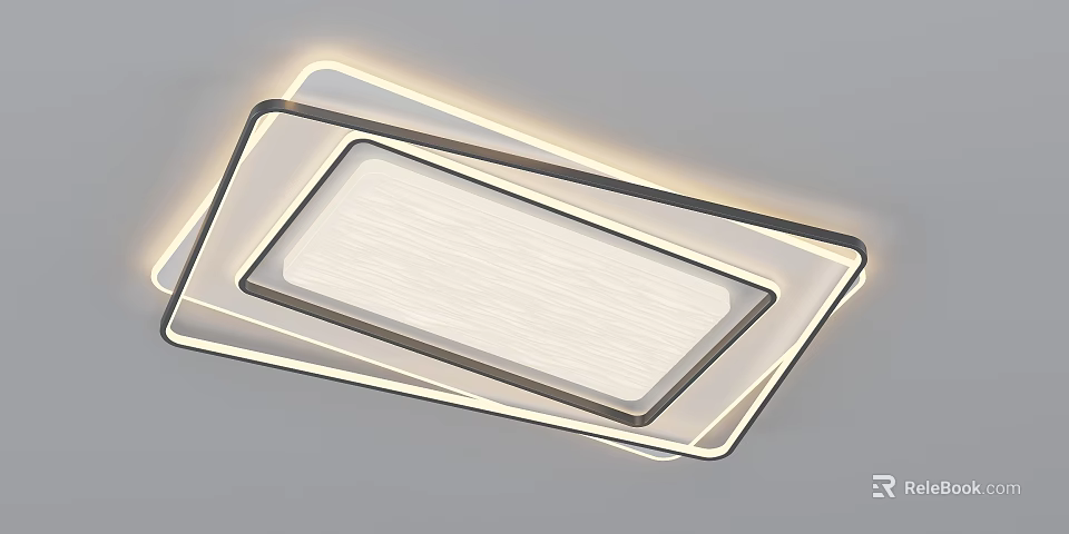 Modern Minimalist Rectangular Ceiling Light With Sleek Design And LED Glow 3d model