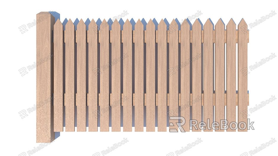 Wood Fence Light Wood Fence Railing model