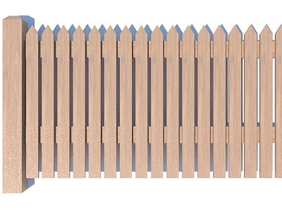 Wood Fence Light Wood Fence Railing model