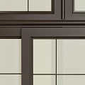 Dark Frame Glass Doors And Windows Featuring Grid Design For Home Interior 3d model