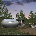 Unique Dome Shaped Glamping Guesthouse With Lush Trees Sunset View And Wooden Deck Fire Pit