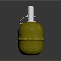 Military Style Yellow Golden Grenade With Metal Fuse And Pull Ring