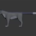 Gray Cat With Blue Eyes White Paws And White Tail Tip In 3D Rendering 3d model