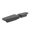 Modern Black Layered Solid Wood Coffee Tables For Contemporary Minimalist Home Living Room Decor