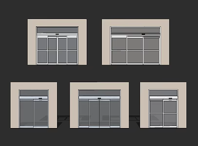 Modern Gate Commercial Glass Gate Company Door 3d model