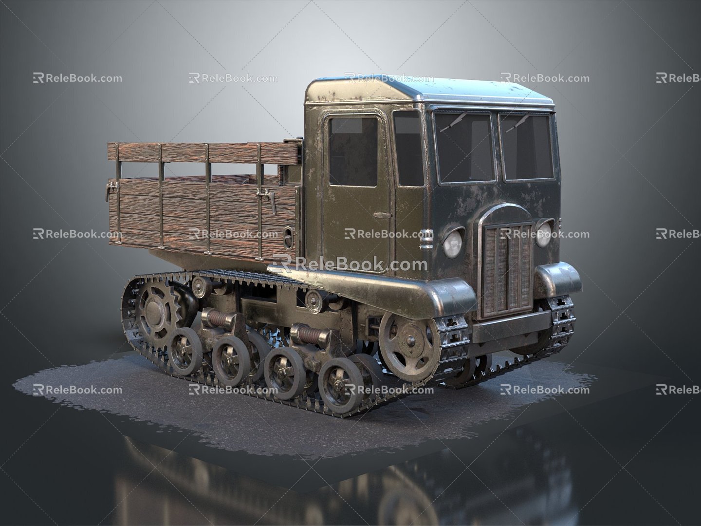 Modern Truck Soviet Artillery Tractor Military Truck Military Transporter 3d model