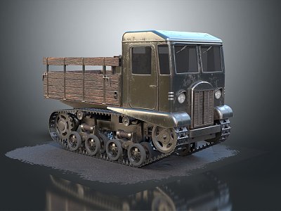 Modern Truck Soviet Artillery Tractor Military Truck Military Transporter 3d model