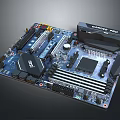 Modern Computer Motherboard Computer Motherboard Motherboard High-end Motherboard 3d model