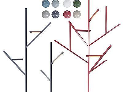 Modern Tree Shaped Floor Lamp With Multiple Color Options And Branch Design 3d model